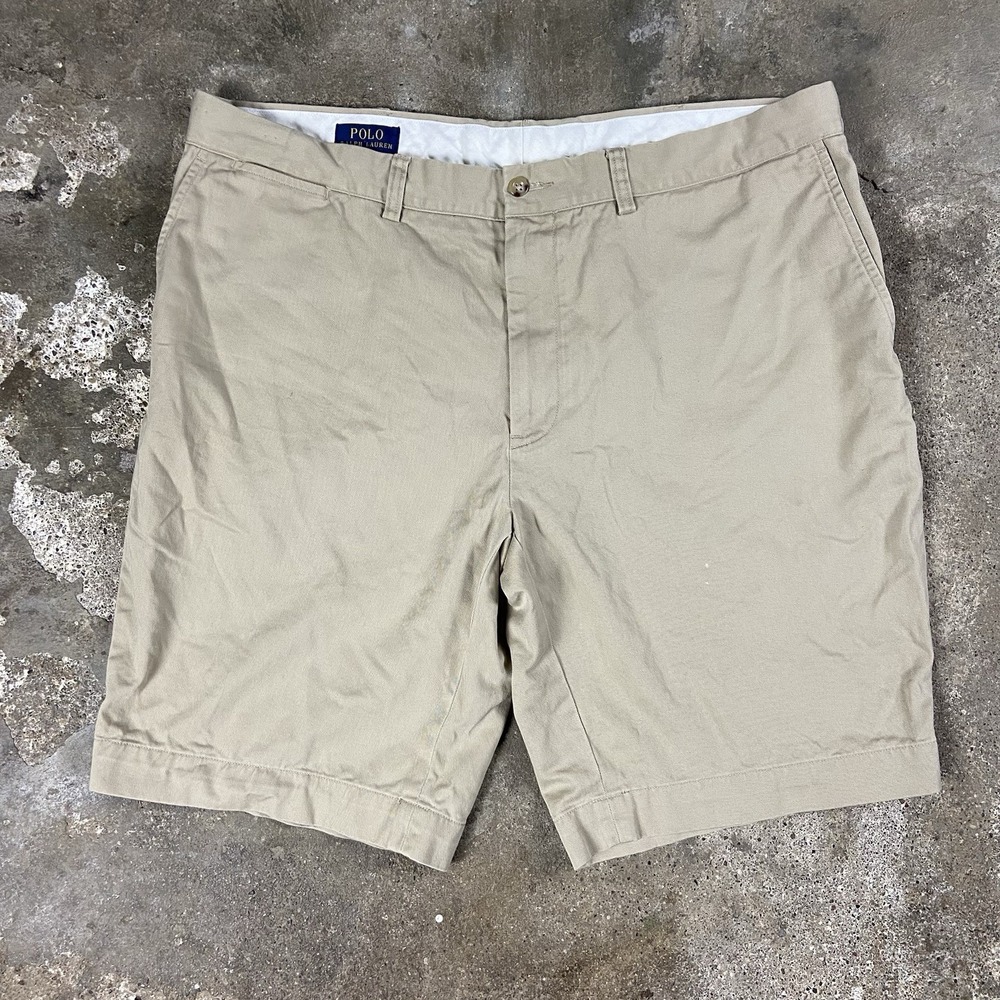 Polo Ralph Lauren Chino Shorts Size 40 Beige Relaxed Fit Casual Wear Pony Logo